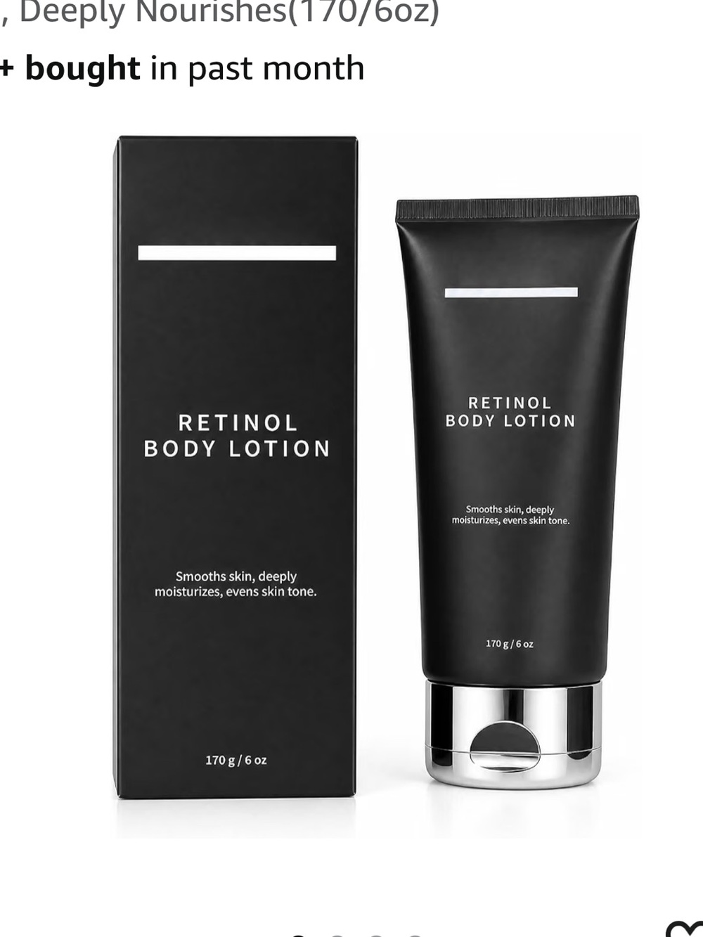 YNS Generic Black Retinol Body Lotion with Silver Cap